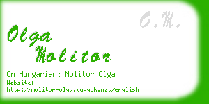 olga molitor business card